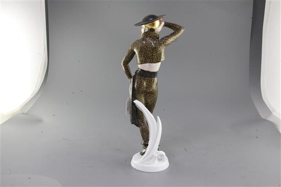 A large Rosenthal Art Deco figure of a Spanish dancing lady, modelled by Scwartzkopff, 41cm